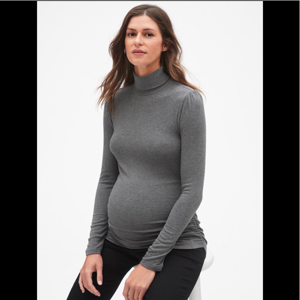 Grey maternity fitted turtleneck sz XS